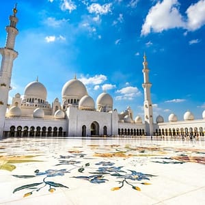 Sheikh Zayed Mosque Tour & Ferrari World from Abu Dhabi at Sheikh Zayed Grand Mosque, Abu Dhabi, United Arab Emirates Sheikh Zayed Mosque Tour & Ferrari World from Abu Dhabi at Sheikh Zayed Grand Mosque
