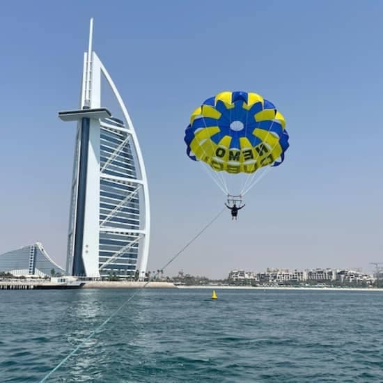 Dubai Parasailing: Experience with Burj Al Arab Sights at Jumeirah Mosque, Dubai, United Arab Emirates Dubai Parasailing: Experience with Burj Al Arab Sights at Jumeirah Mosque